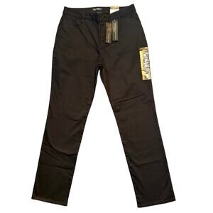 Lee Women's Relaxed Fit Straight Leg Mid Rise Pant Black Onyx Size 12 Long NWT